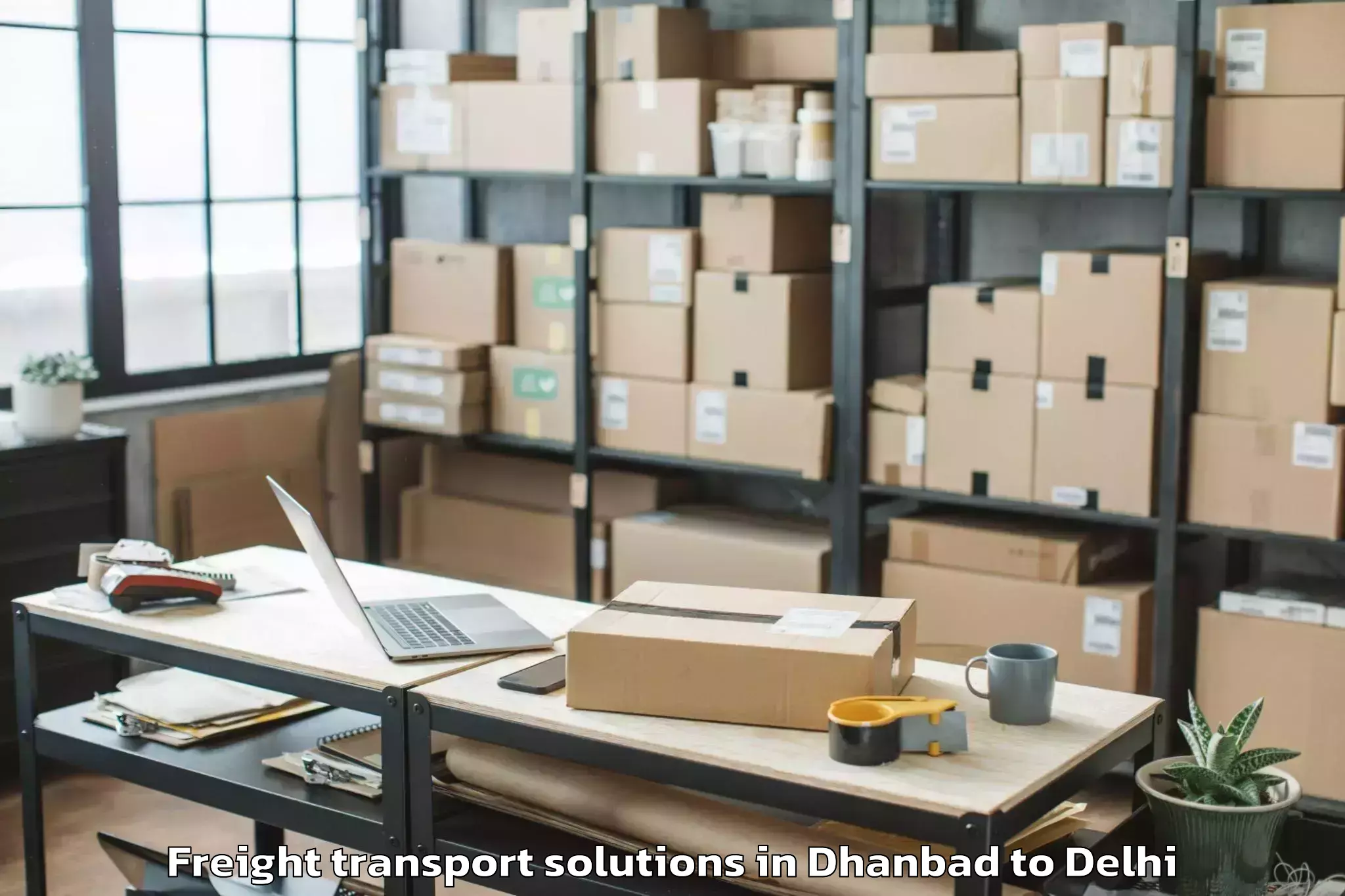 Dhanbad to Burari Freight Transport Solutions Booking